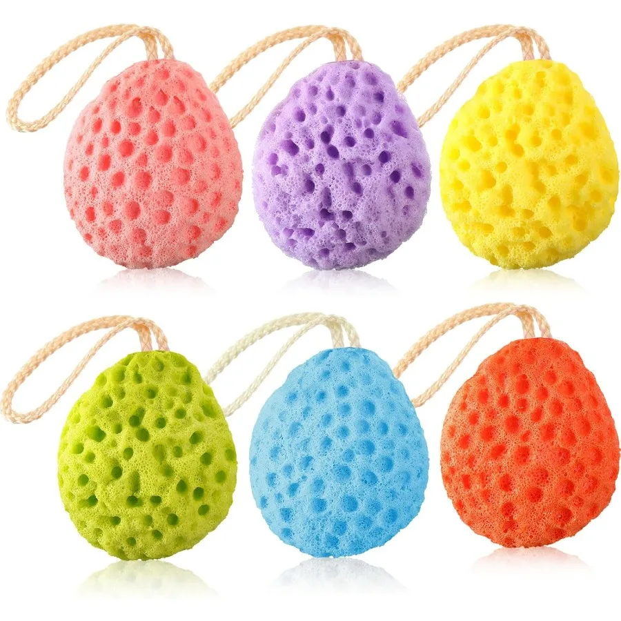 

6-шт. губка для ванны, глубоко очищающая люфа для тела, нежный и глубоко отшелушивающий скруббер для тела, аксессуары для ванны для душа и купания