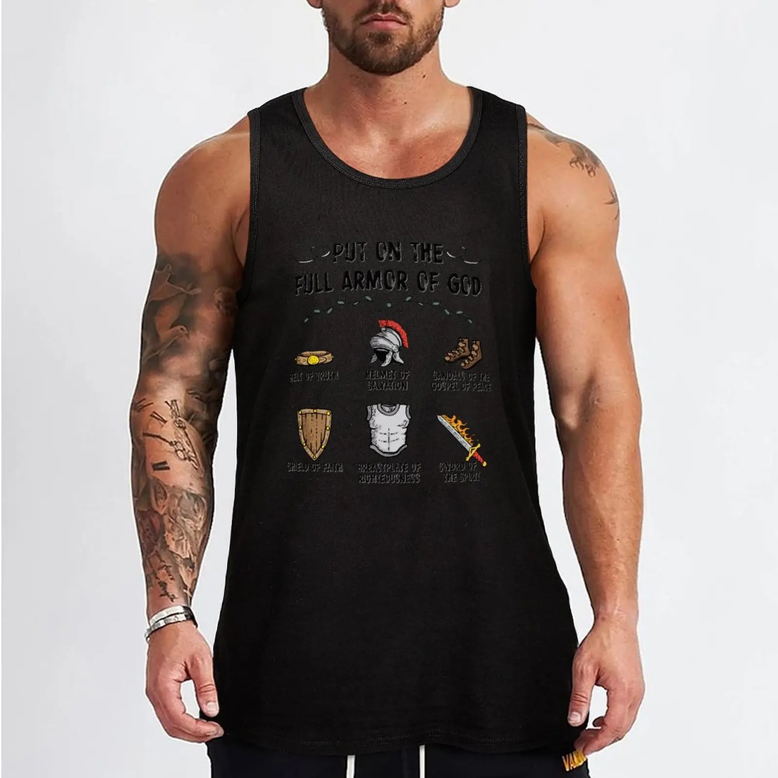 The Full Armor of God Tank Top sleeveless gym shirt man fitness gym accessories men sleeveless man shirts T-shirt male