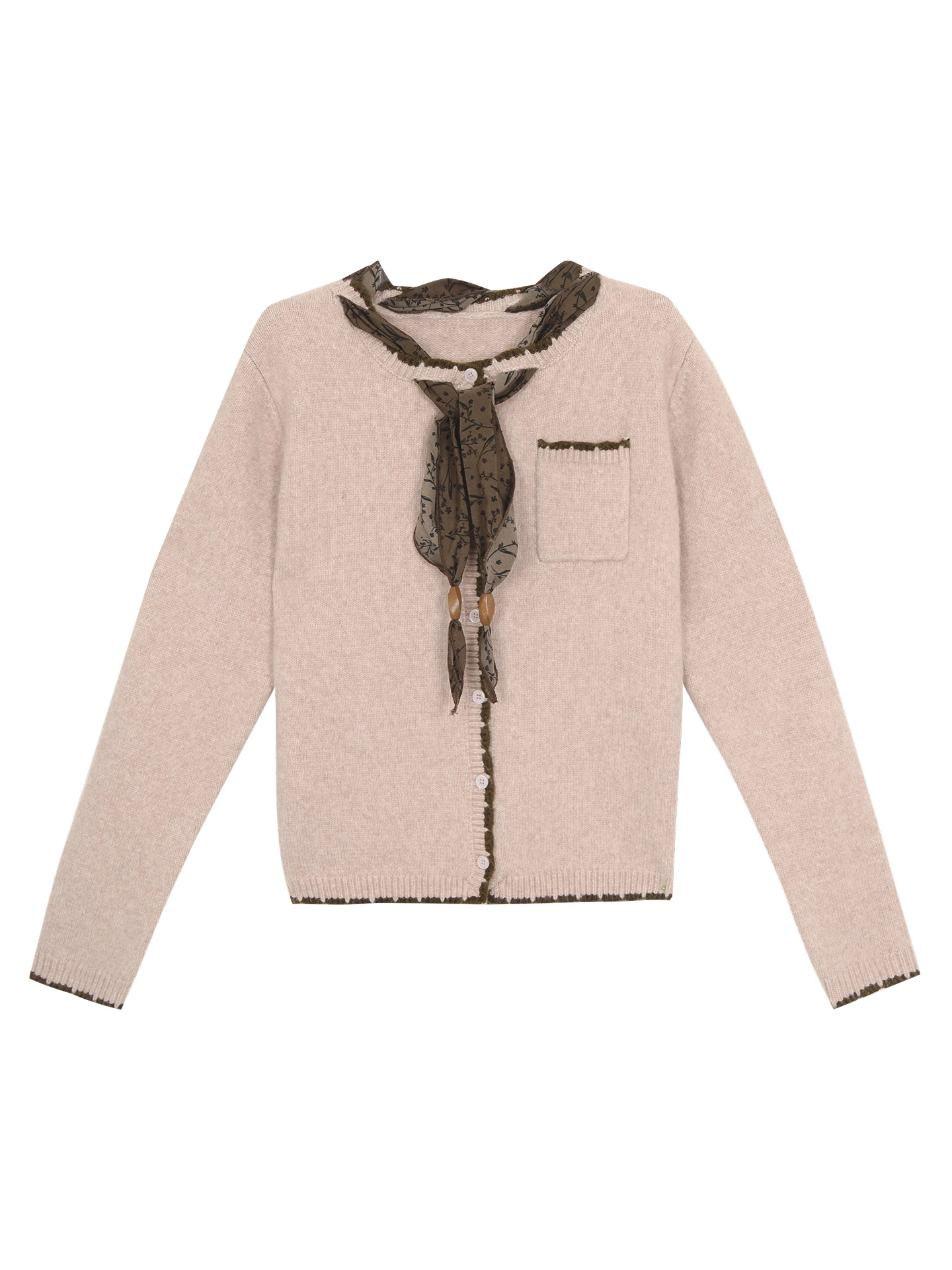 كارديجان نسائي طويل الأكمام محبوك مفتوح باللون الوردي، أسلوب خريف 2025 الجديد، سترة مضادة للشيخوخة بأسلوب G #4