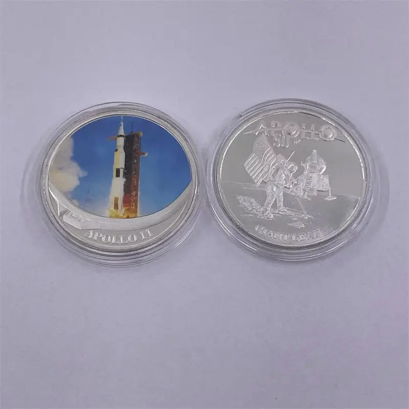 10個入り 有名なアポロ11号月面着陸50周年記念銀貨 月面初上陸記念品