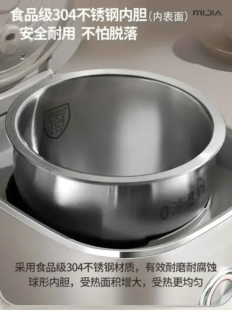 4L Stainless Steel Rice Cooker - 0 Coating Liner, Smart, Non-Stick, 220V, for Electric Food Truck