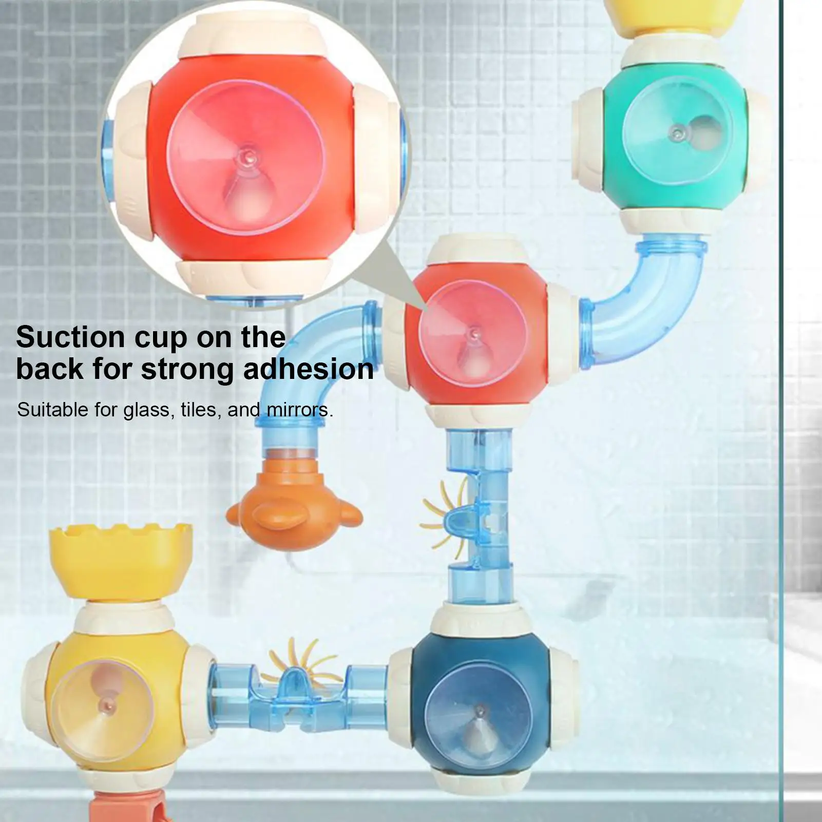 Bath Wall Toys Water Pipe Splicing Toy for Bath for Boys Girls Ages 3 Preschoolers Nursery Swimming Pool Daycare Centers