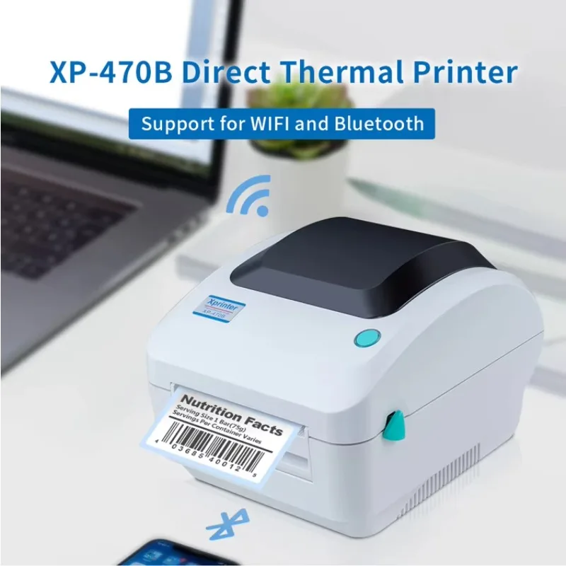 XP-470E Thermal Label Printer High Resolution 300 DPI Color Stylish For Sticker Barcode Label Printing Stock