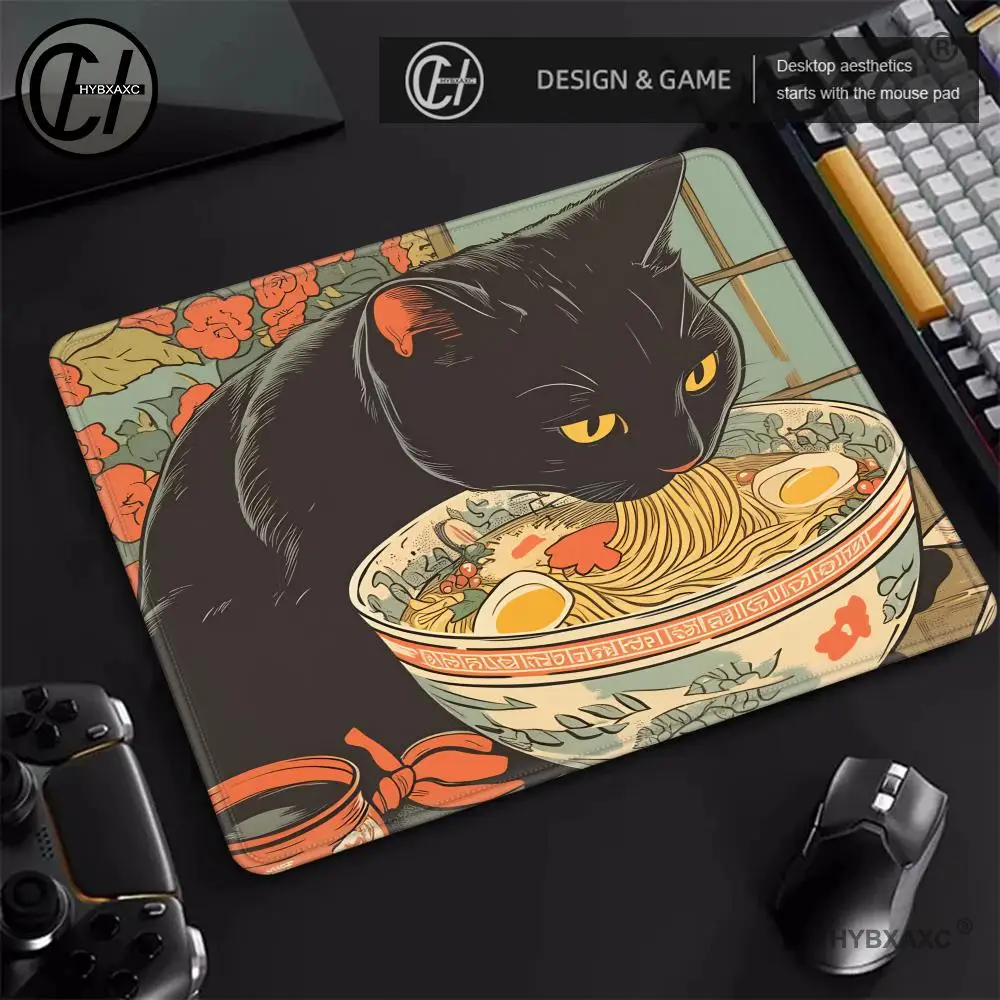 

HYBXAXC Japan Anime Black Cat Desk Topper Cats Love Ramen Deskmat Ramen Shop Desk Pad Tokyo Pop Art Mousepad Laptop Mat, Vintage
