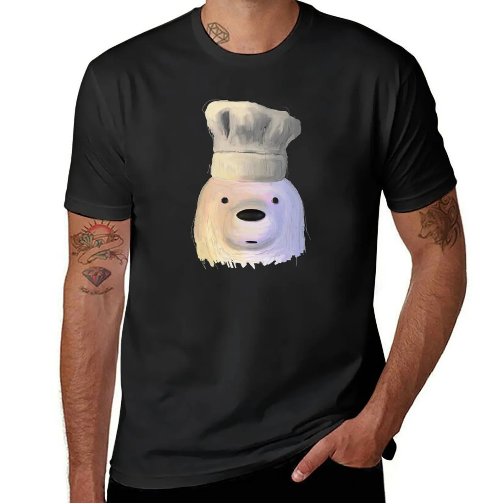 

Ice Bear's ready to cook T-Shirt Short sleeve tee oversized mens workout shirts