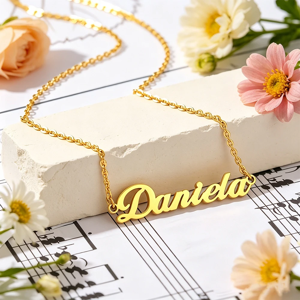 

Custom Stainless Steel Personalize Simple Name Pendant Necklace Best Mother Gift Custom Celebrating Birthday Festival Party Gift