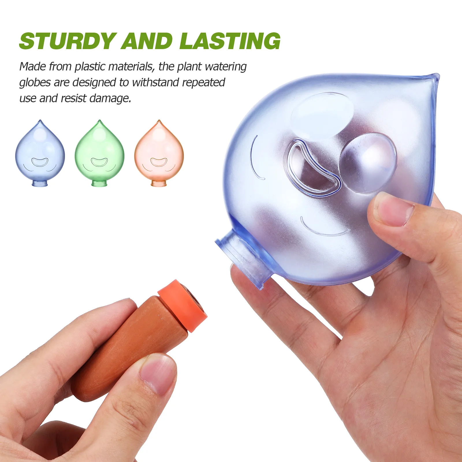 

3Pcs Plant Watering Globes Automatic Self Watering Globes Insert for Indoor Plants Garden Bonsai Plant Devices