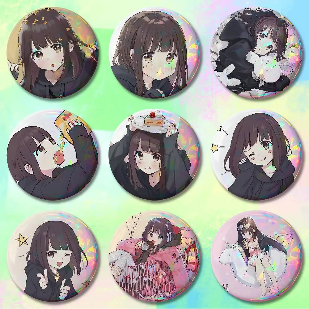 

M-Menhera Cute C-Chan 58mm 44mm HD Print Brooch Badges Pretty Derby Round Display Brooches Lapel Pins