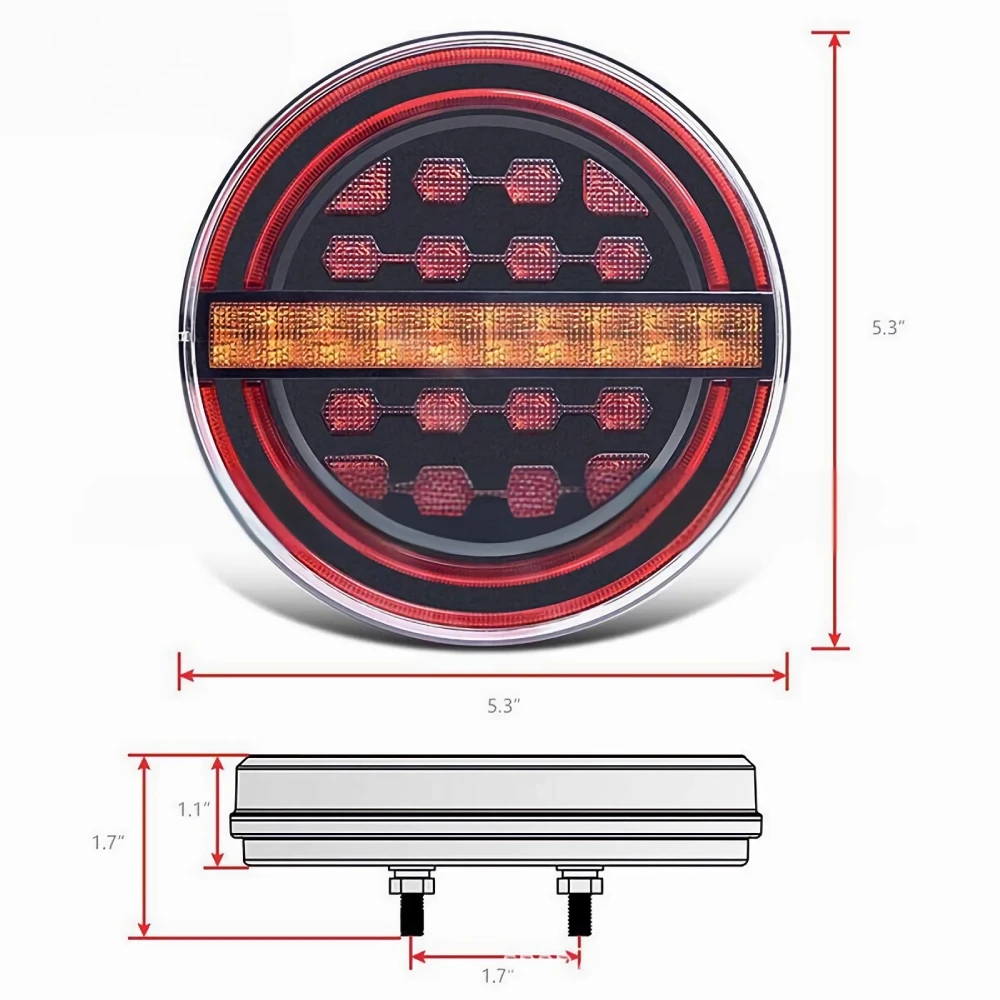 2Pcs Trailer Rear Lights 12V 24V Truck Tail Light Cargo Car Back Headlight Position Brake Sequential Turn Signal Accessories