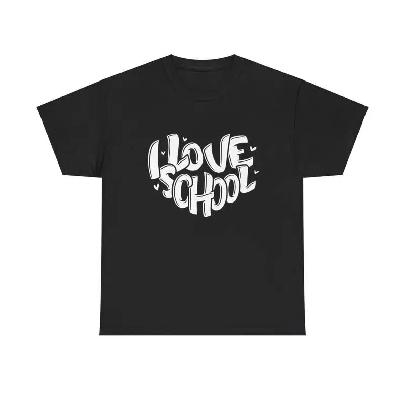 I Love School Heart T Shirt first day student teacher learning cute retro cool