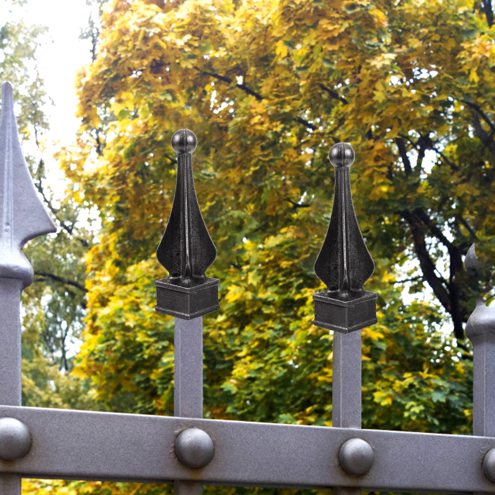 

10pcs Wrought Iron Fence Accessories Sturdy Metal Decorative Finials for Garden Yard Fence Post Caps Parts Beauty