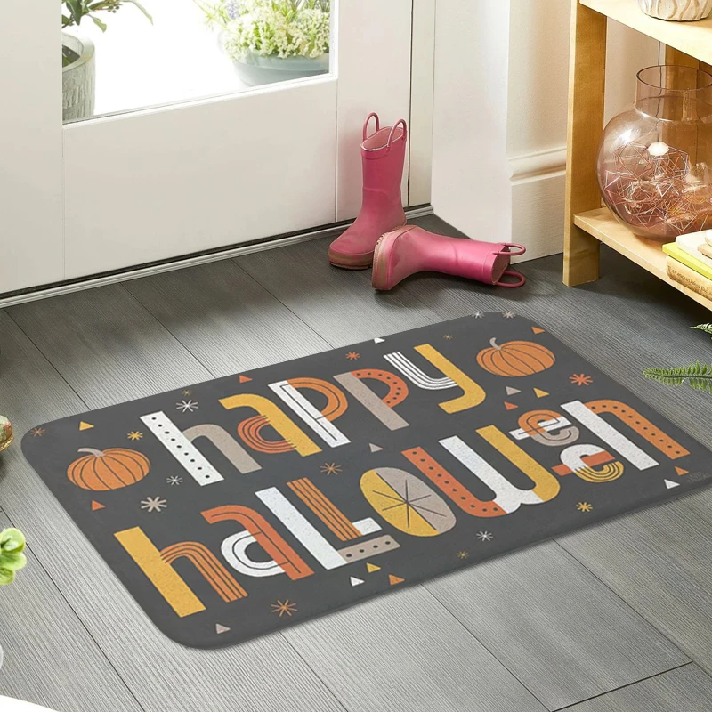 Happy Halloween Interior Entrance Mat Bathroom Living Room Floor Carpet Kitchen Bedroom Rug Custom Doormat Home Decor Items