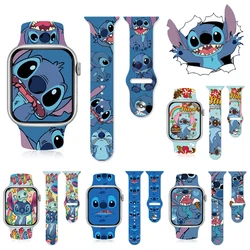 Disney Cute Stitch Strap For Apple Watch Band 45mm 44mm 42mm 41mm 40mm 49mm correa bracelet iwatch series ultra 9 7 se 3 6 8 5 4