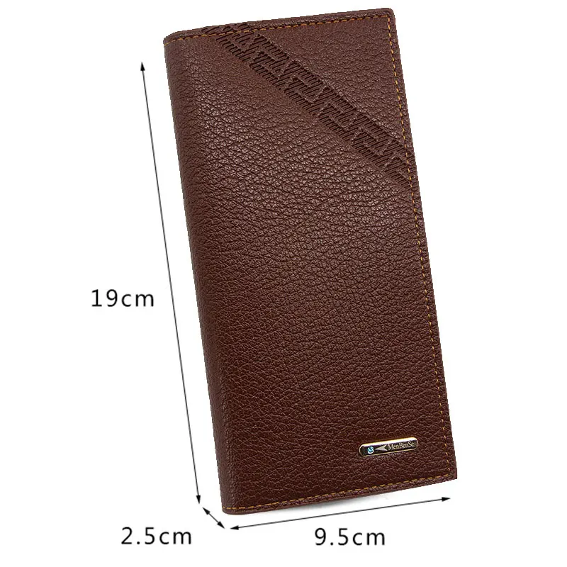 New Long Men Wallets Magnetic Buckle Phone Pocket Name Print Mens Clutch Wallet High Quality PU Leather Card Holder Male Purses