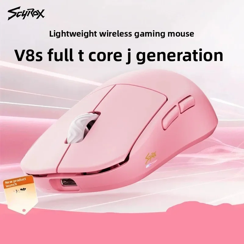 NOVO Mouse Gamer Sem Fio Scyrox V8s 35g 8K PAW3950 Dual Mode com Receptor, Pegada Claw Grip para Mãos Pequenas e Médias, Baixa Latência para Esports