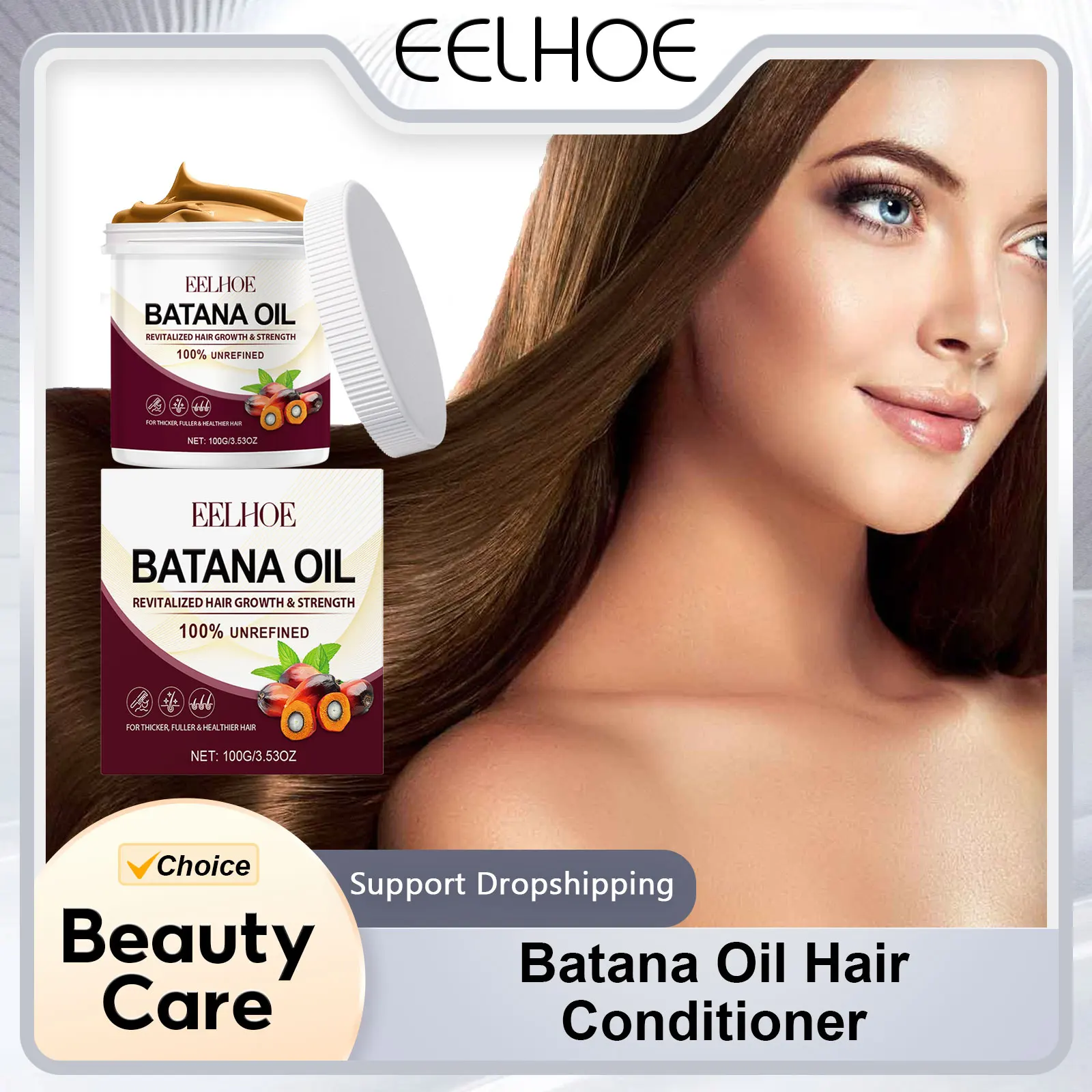 

EELHOE Batana Oil Hair Conditioner Moisturizing Nourishing Repair Strengthens Roots Promote Hair Wellness Keratin Hair Care Mask