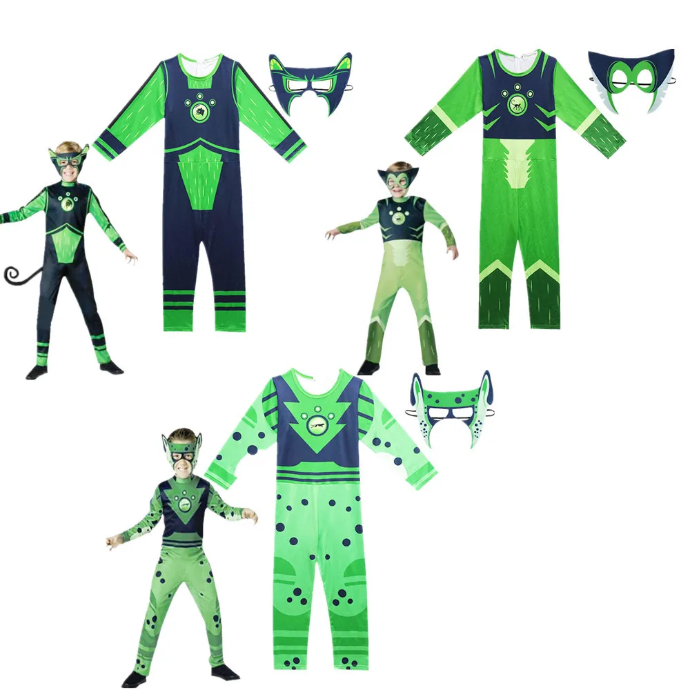 Menino Irmão Traje Selvagem Kratts Criatura Poder Suit Crianças Halloween Fancy Dress Selvagem Kratts para Festa Trajes Cosplay