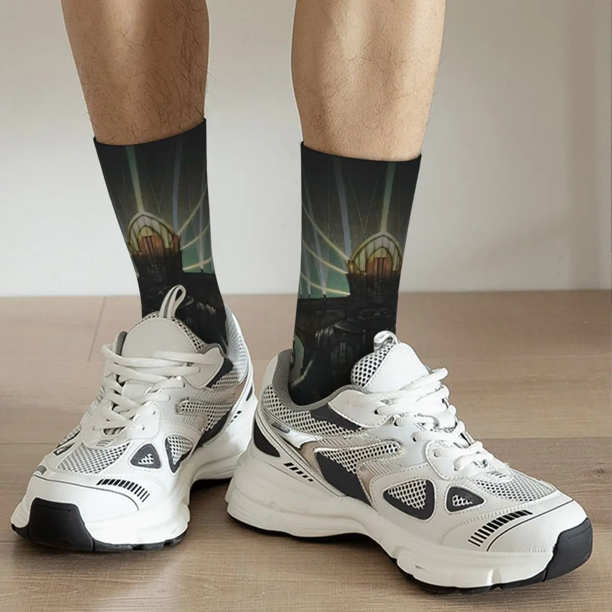 Cool Ghost Band Basketball Socks Polyester Long Socks for Unisex