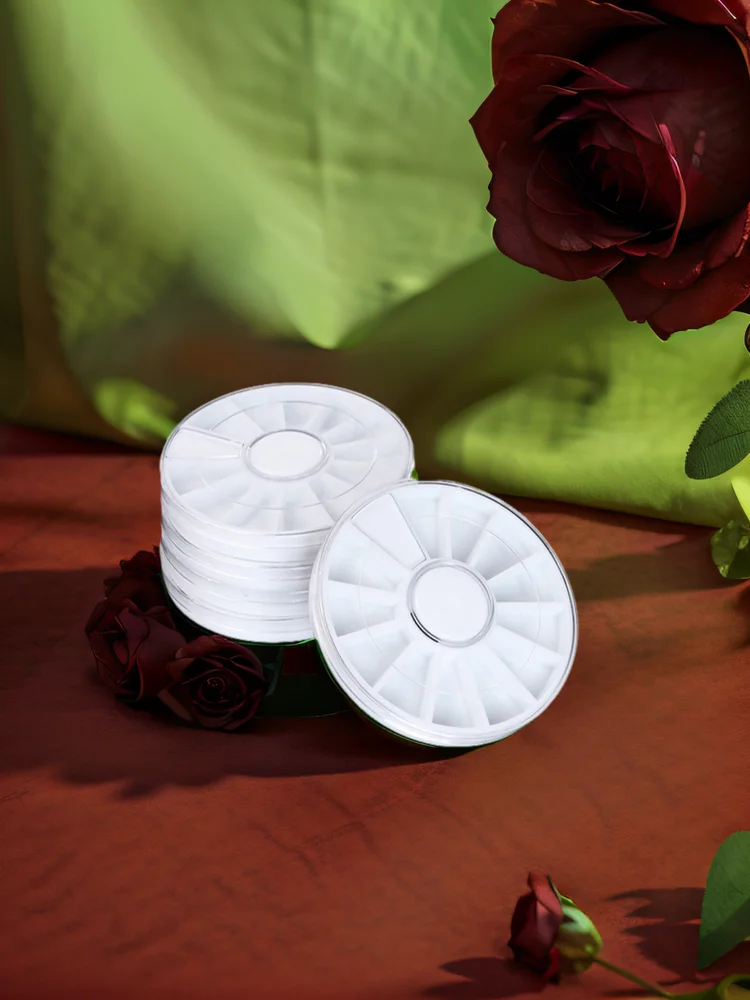 Coffret de rangement pour Nail Art, 6 pièces, 12 compartiments, organisateur Portable pour strass, perles, conteneurs de roues vides pour outils de beauté