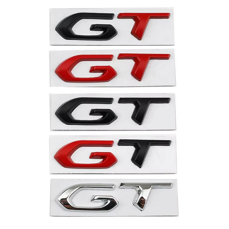 

3D Metal GT Logo Car Rear Trunk Sticker For Peugeot 308 407 106 205 206 208 3008 5008 108 406 408 306 Fender Side Badge Styling