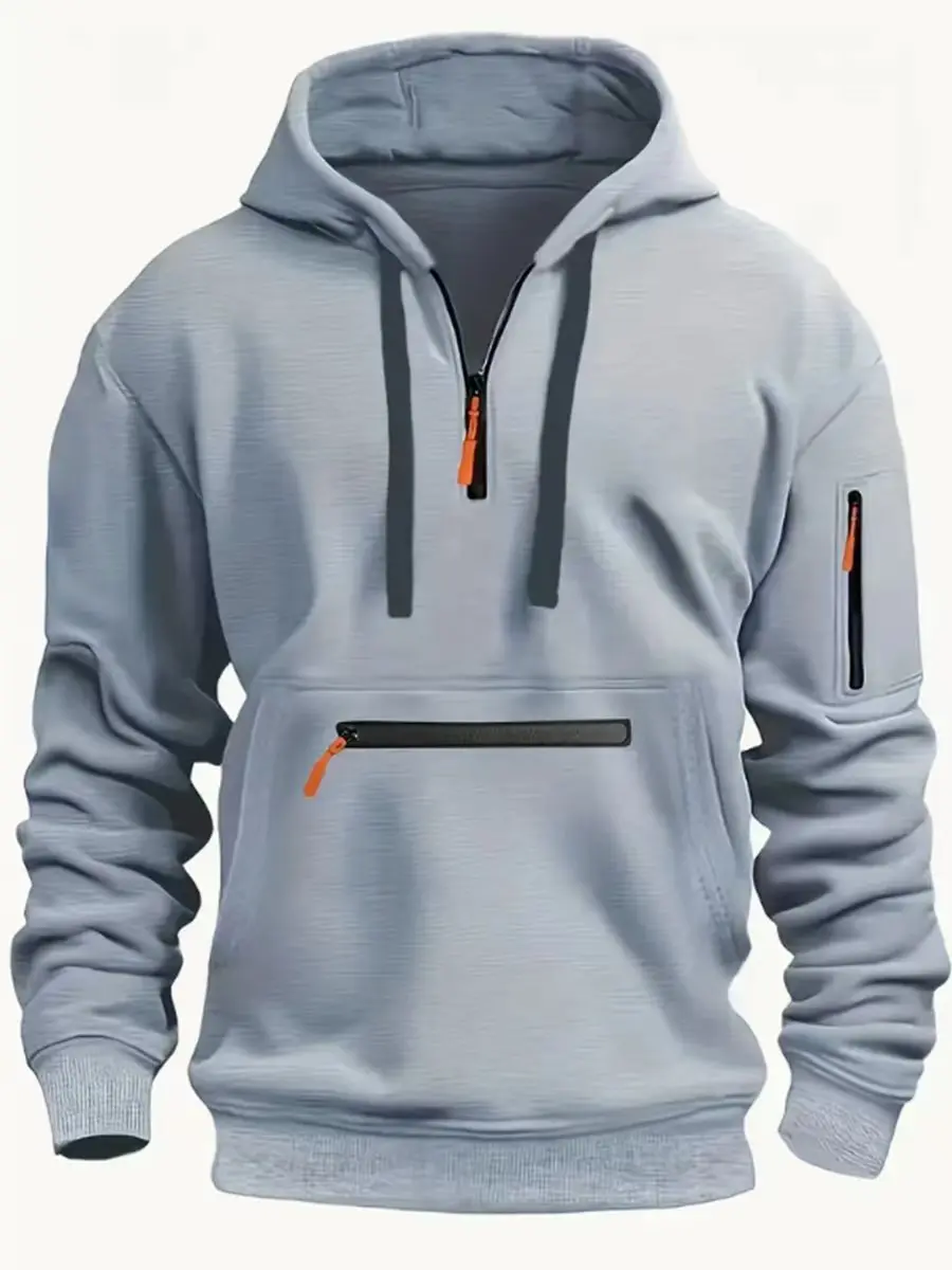 Men\'s new hoodie Hoodie arm zipper long sleeve Pullover trend hoodie daily outdoor men\'s outerwear Sports fashion hoodie