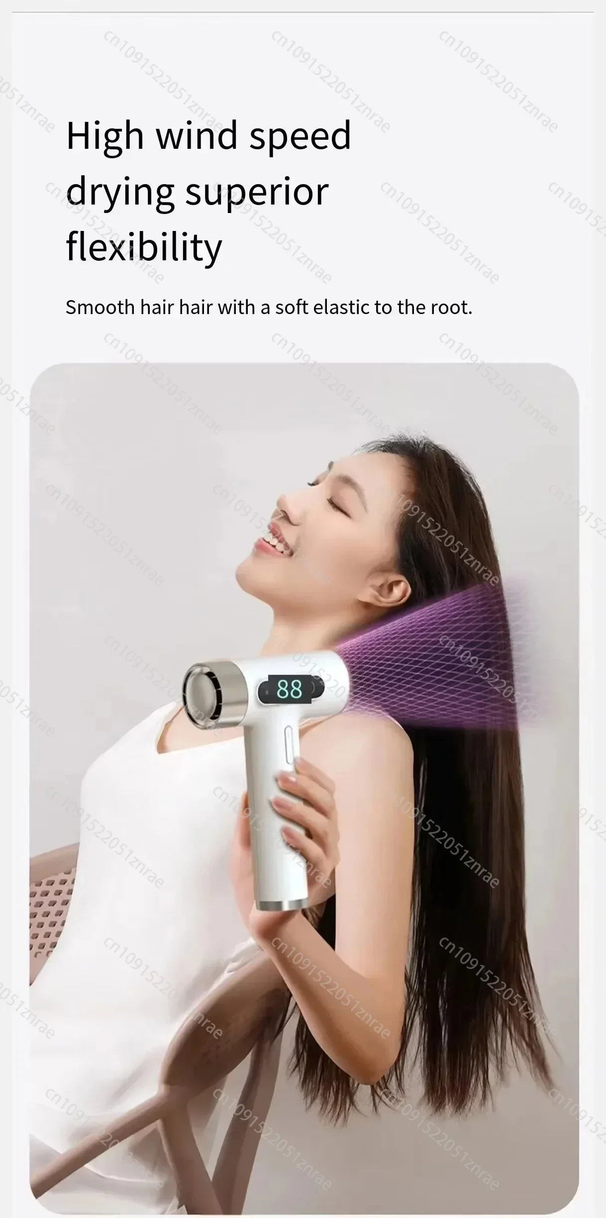 Super Portable USB Charging Wireless Hair Dryer 100000RPM High Wind Powerful Cold/Hot Air Styling Tools LED Display image 5