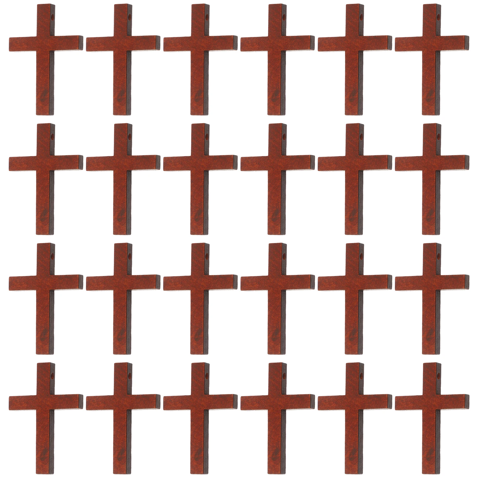 

50Pcs Wood Cross Pendants Smooth Finish DIY Wood Pendant Supplies for Daily Wear Travel Party Amulet Decor Wrist Chain Charms