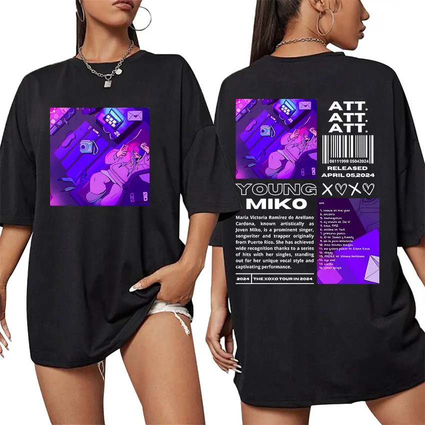 Young Miko Xoxo Tour 2024 Album T Shirts Men Women Retro Harajuku Fashion T-shirt Casual 100% Cotton Oversized Tshirt Streetwear