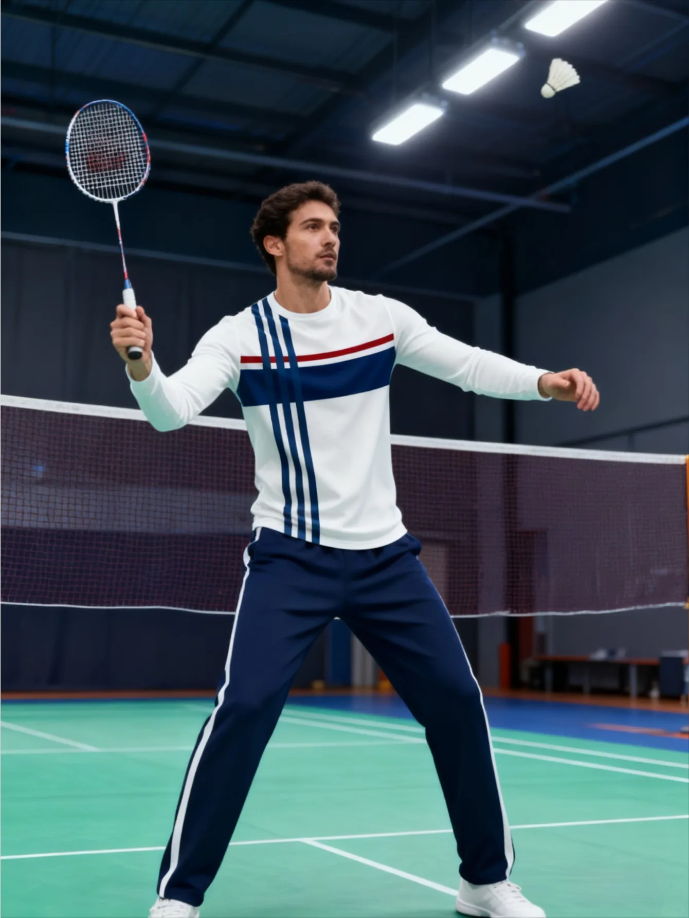 طقم بغطاء للرأس عصري مطبوع رقميًا للرجال مكون من قطعتين