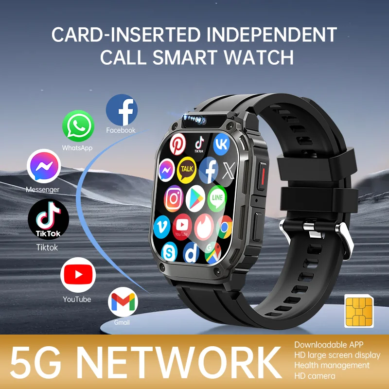

NEW Q80 Smart Watch Android 4G SIM Card 1.96'' AMOLED Screen with GPS WIFI Front 200W Camera Video Call for Men Women Kids