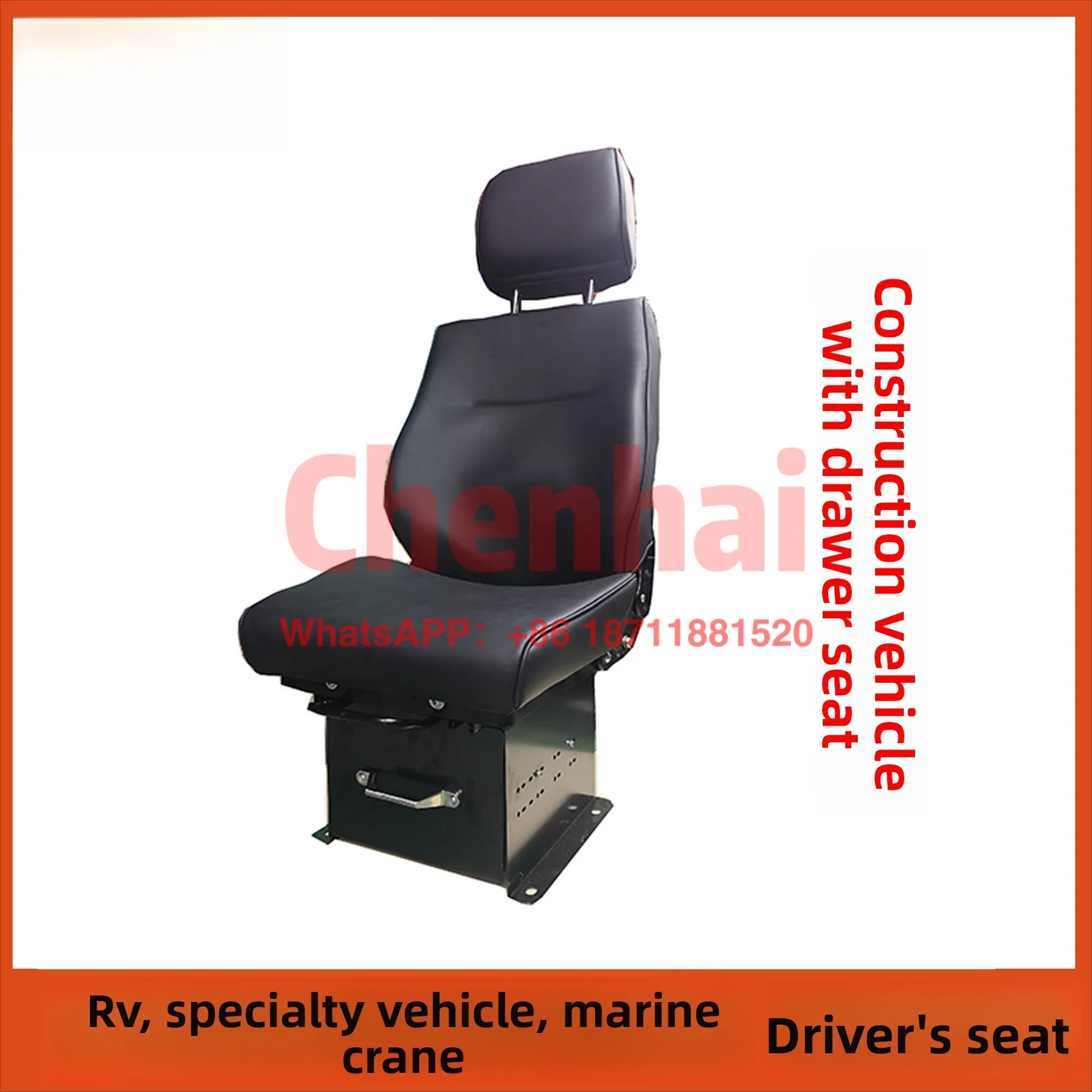 Customized Railway Track Engineering Car Adjustable Cab Seat, Rail Tractor Suspension Shock Absorption Lifting Seat