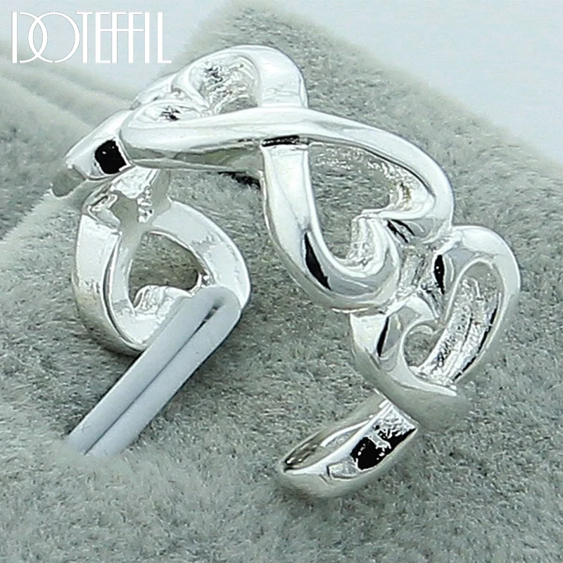 

DOTEFFIL 925 Sterling Silver Top Quality Heart Ring For Women Wedding Engagement Party Fashion Charm Jewelry