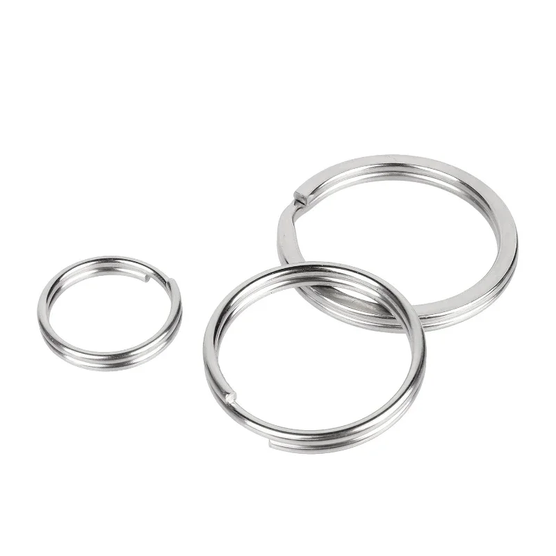 10-200pcs OD 6~50mm 304 Stainless Steel Key Split Rings Metal Keyring for Keychain Holder DIY Jewelry Making Findings Supplies