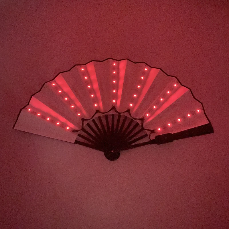 Carnival Rave Party Lighting Supplies Folding Hand fan  Multi Color For Choice LED Fan Glowing For Music Disco Wedding Party