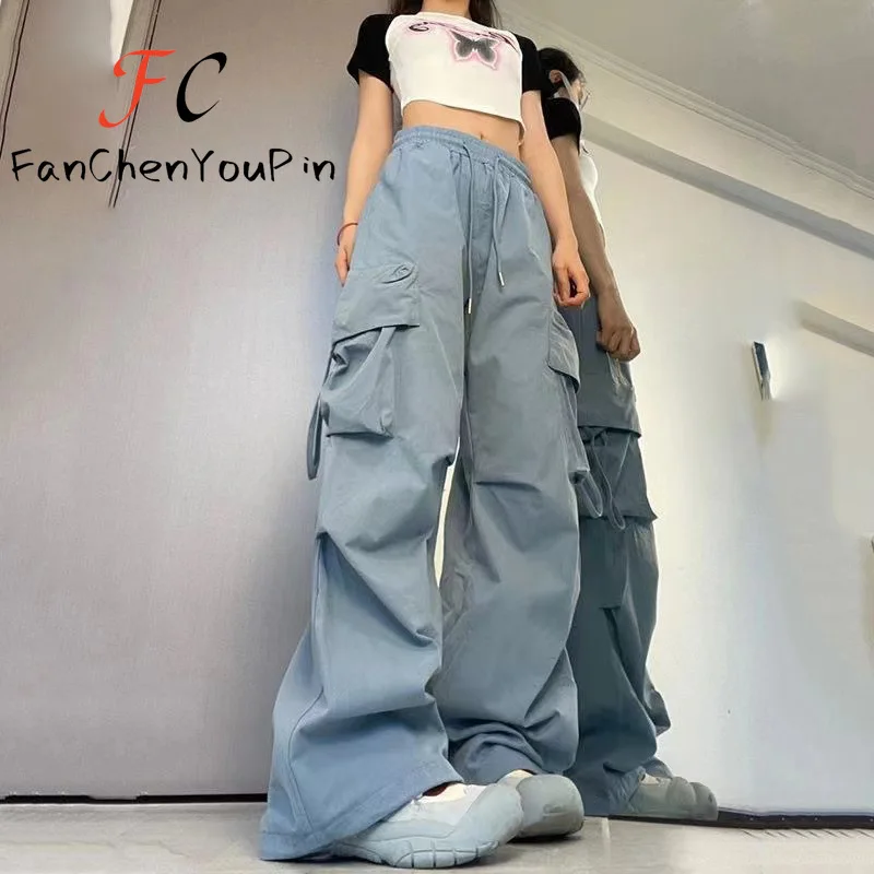 

New Women's Pants Summer 2024 Casual Straight Drop Wide-leg Overalls Trousers Harem Korean Loose High-waisted Thin Sports Pants