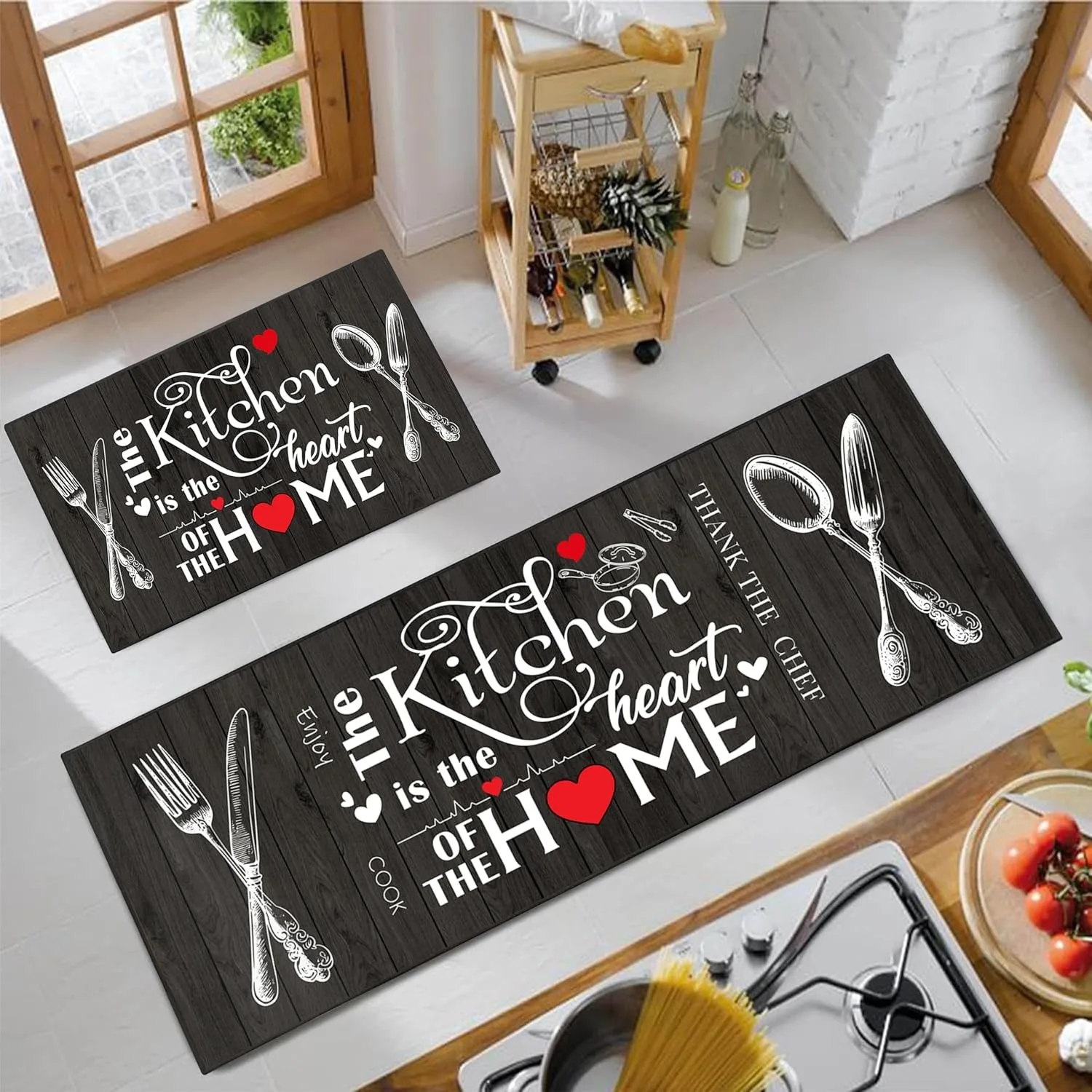 Kitchen Floor Mat Runner Rug Long Carpet Absorbent Carpets American Retro Style Home Decoration Rugs Alfombra De Cocina