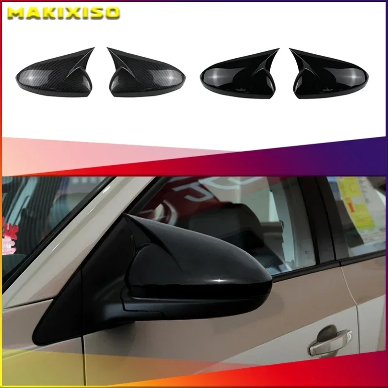 

For Chevrolet Cruze 2008 - 2016 Auto Parts Glossy Black Carbon Fiber Texture Exterior Rearview Mirror Cover