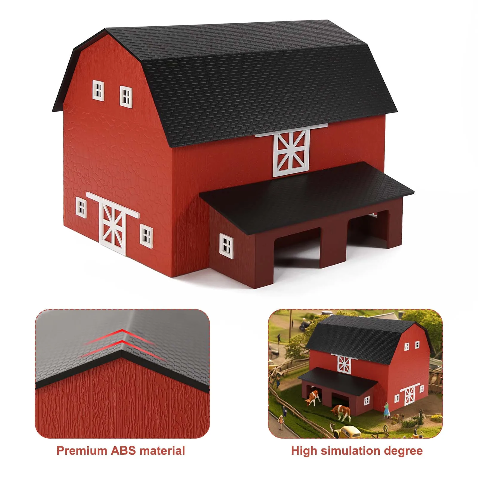 Evemodel – Kit de construction de ferme ferroviaire, modèle à l'échelle HO non construit, DELUXE BARN CHICKEN COOP JZHO6897