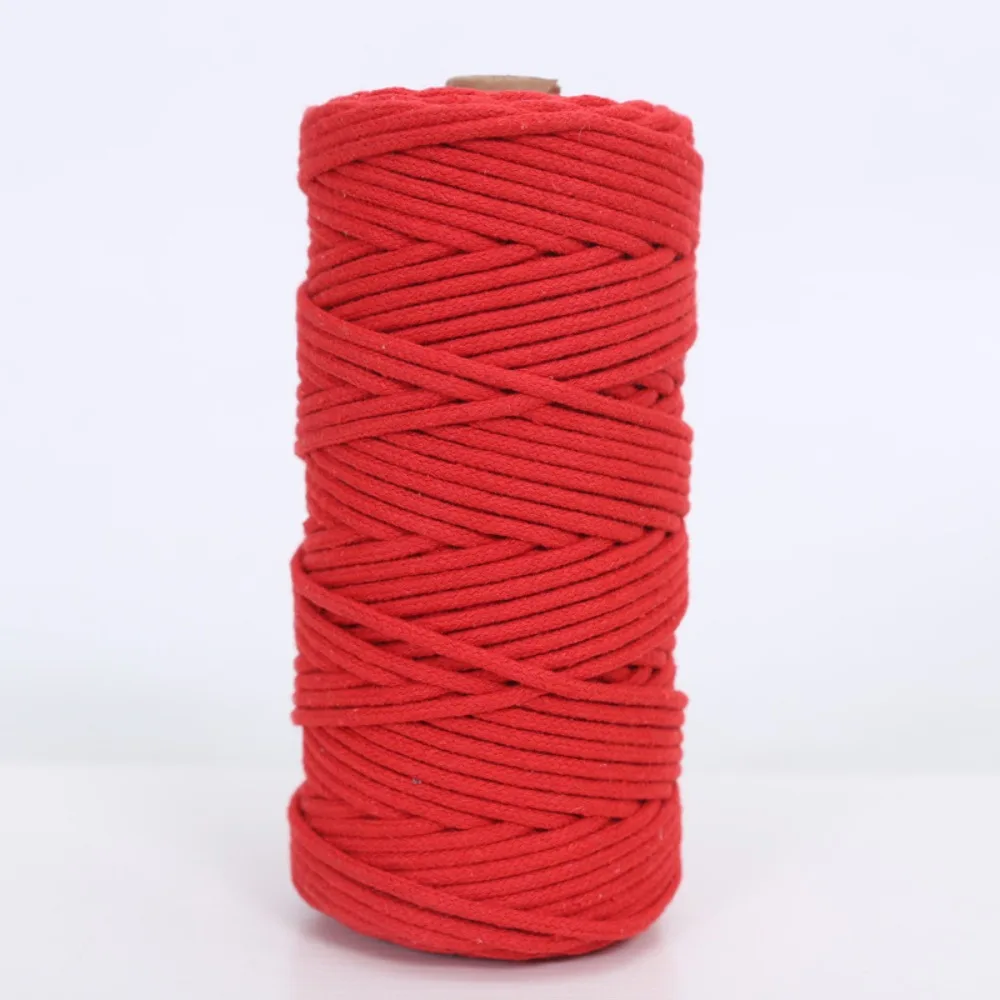 

New 3mm Macrame Cord Soft Eco-friendly Colored Cotton Rope Knotting and Weaving Rope for Wall Hanging
