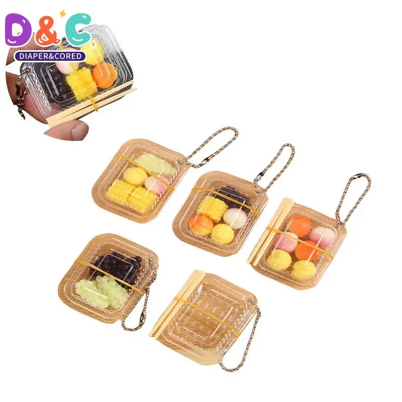 1/12 Dollhouse Mini Disposable Fruit Box With Chopsticks Dollhouse Simulation Food Model Dolls House Accessories