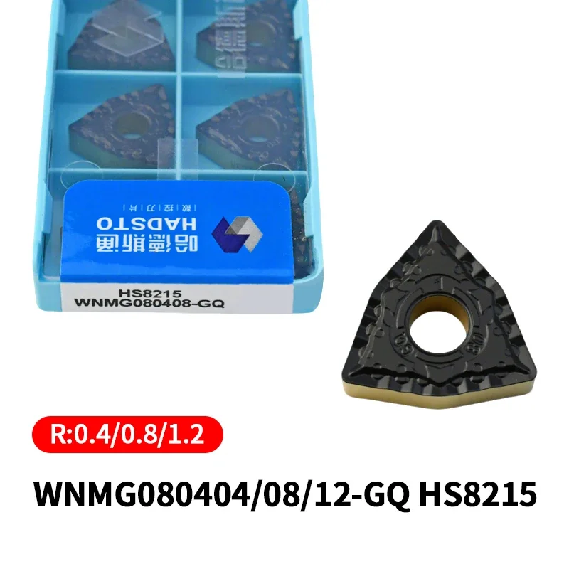 

10pcs HADSTO Original Carbide Turning Inserts WNMG080404-GQ WNMG080408-GQ WNMG080412-GQ HS8215 CNC Cutting Blades for Steel