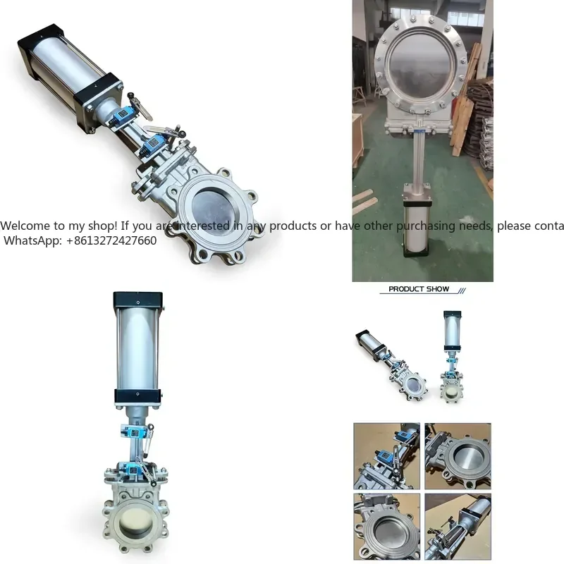 Single/bi-directional SS316 knife double acting pneumatic valve DI/WCB/SS body 3\ 