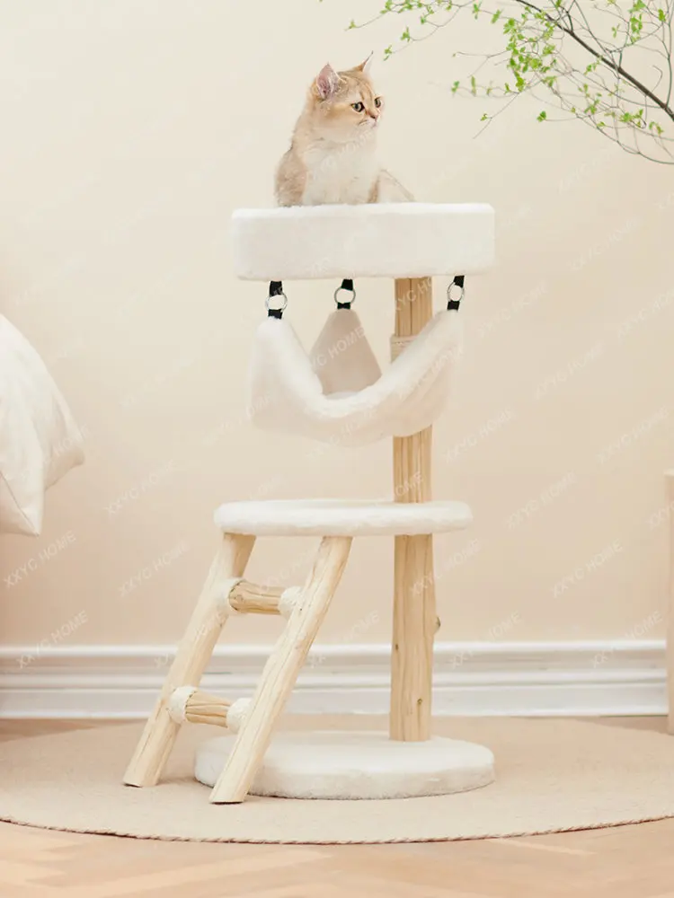 Solid Wood Cat Climbing Frame Nest Tree Integrated Luxury Climber House pet Toy