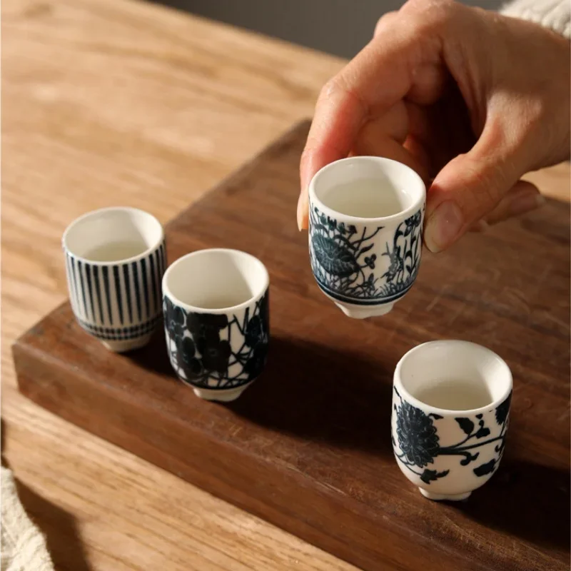 Creative Ceramic Sake Cup Set Sushi Restaurant Japanese Rice Wine Drinking Splitters Baijiu Tasting Cups Teacup Gift for Friends