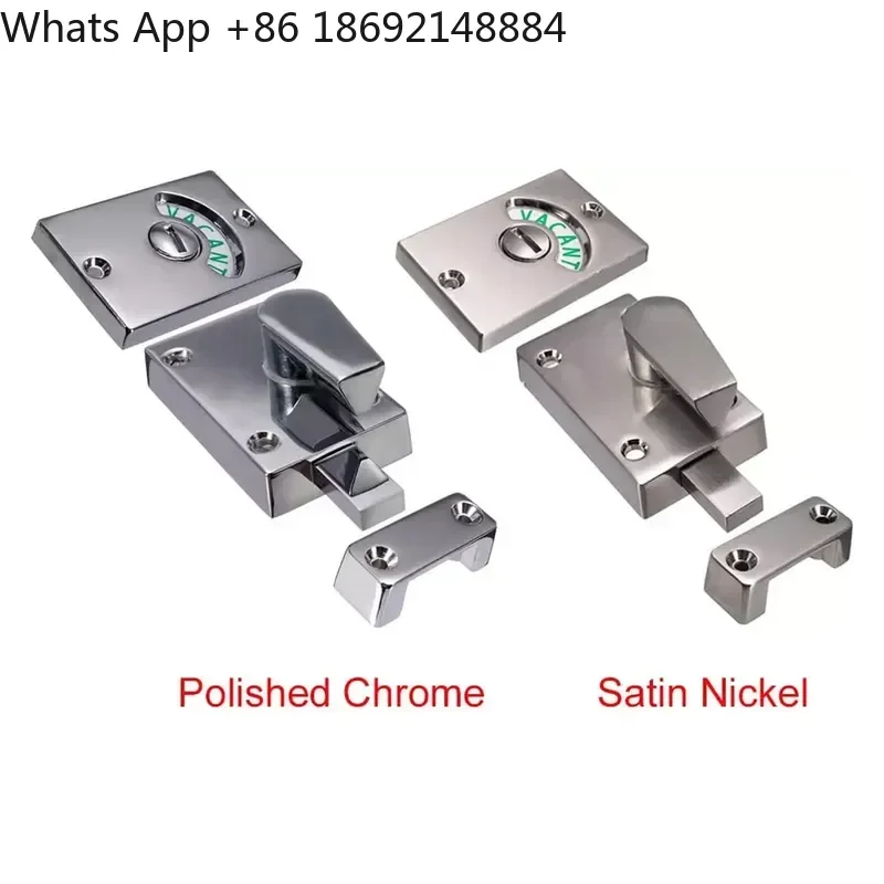 Chrome Zinc Alloy Toilet Door Lock with Indicator for Bathroom Bedroom Doors Vacant Occupied Sign