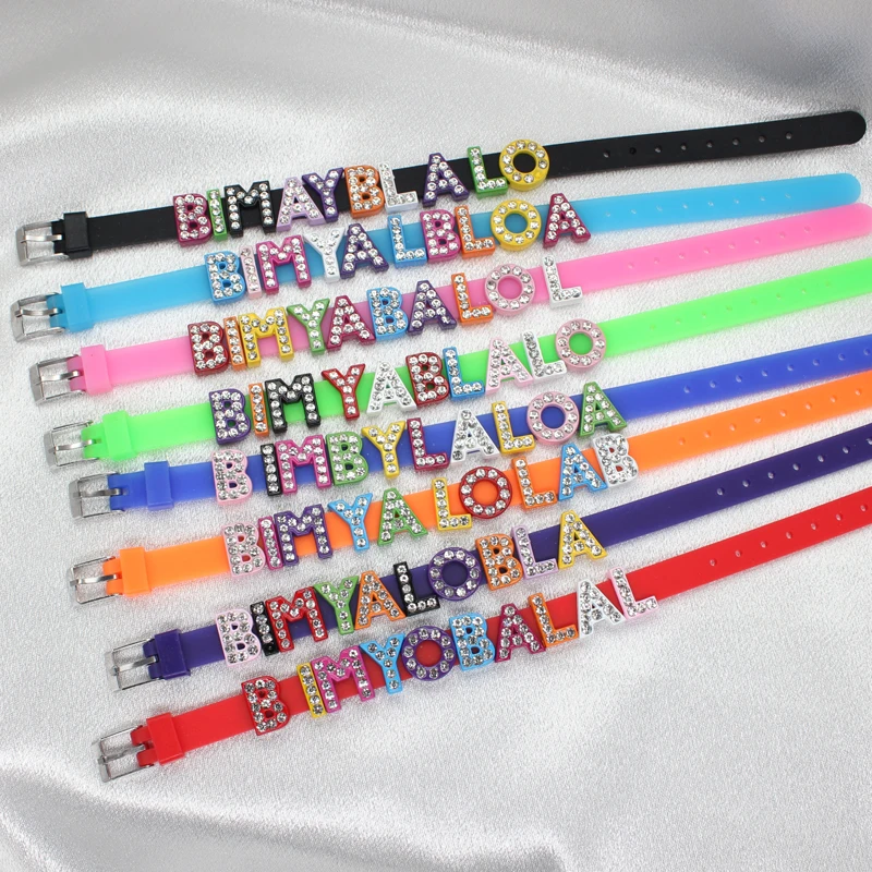 Bracelet Lyric With Letters Random Mixed Color Slide Charms Letters With  Randomly Various Spain Jewelry For Women Kids Gift