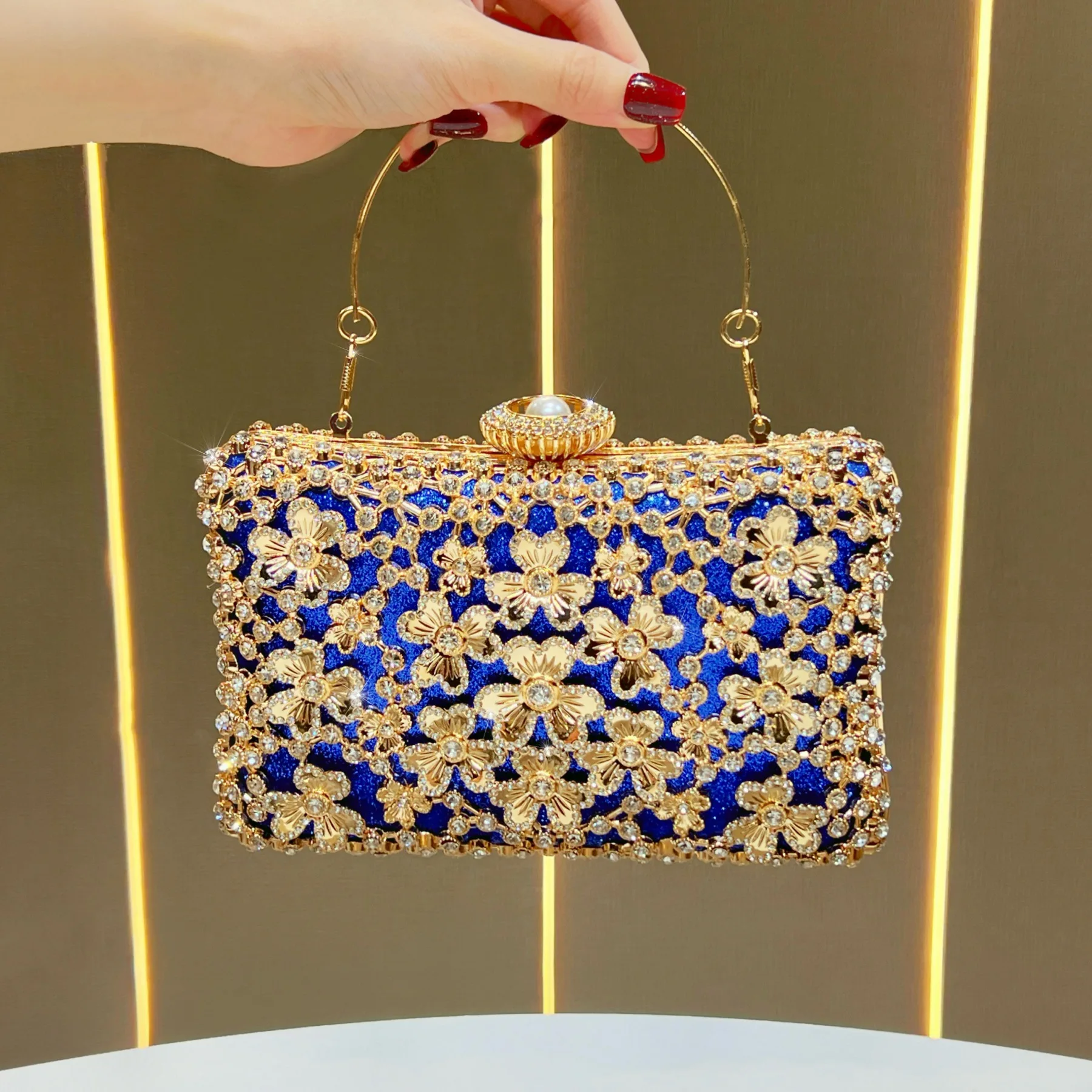 dress dinner bag celebrity heavy industry exquisite handbag fashionable luxury diamond-encrusted clutch bag women's bag