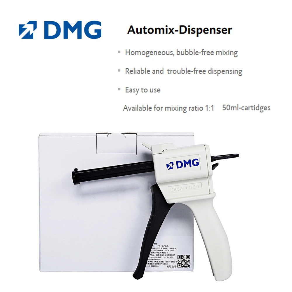 

DMG Dental Mixing Dispenser Gun Ratio 1:1 Honigum Silagum Silicone Rubber Impression Materials Cartridges Automix Dentist Tools