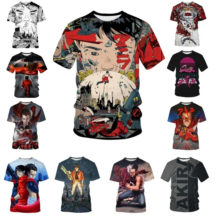 

Animated Movies Akira Print Unisex 3D T-shirt Fashion Men/Women Street Harajuku Style T shirt Fashion Short Sleeve Crew Neck Top