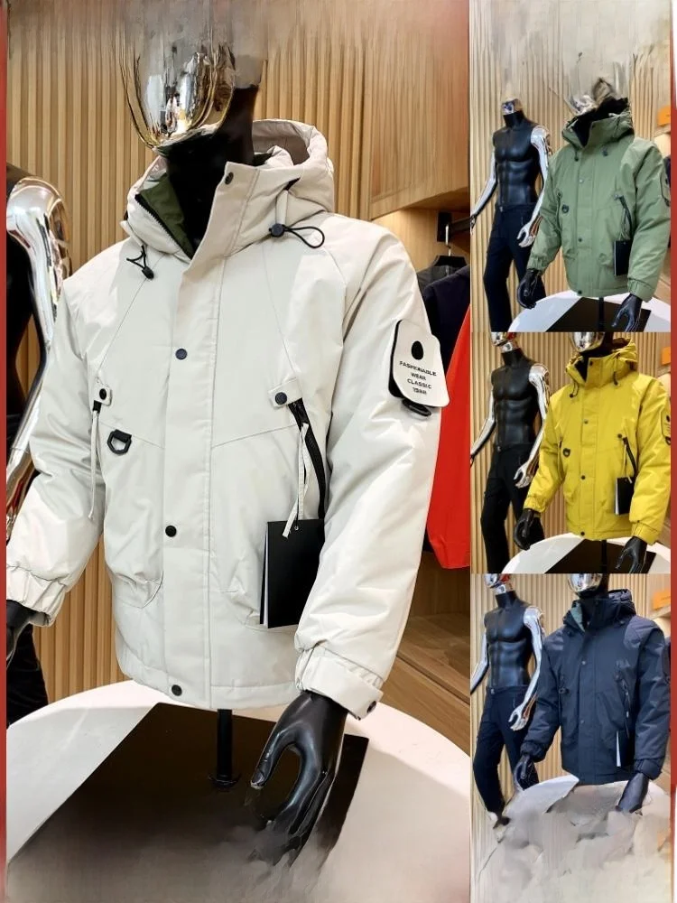 

Outdoor Men's Thiened Hooded Cotton Jaet Windproof Waterproof Thermal Inner Technology Stand Fit Youth Faion 2023